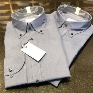 Men’s Stenströms Blue Houndstooth Dress shirt